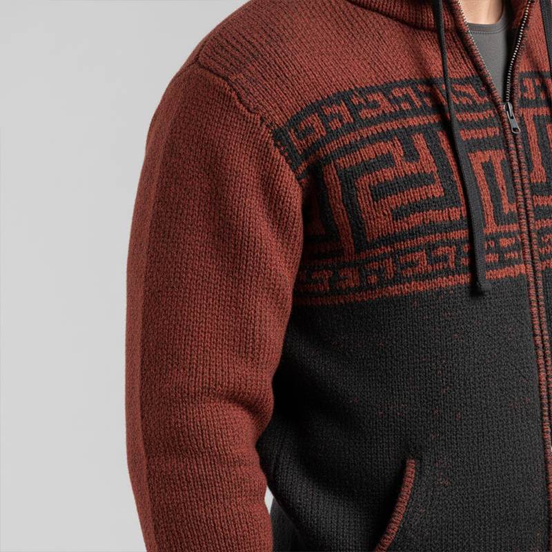 Men's Winter Fashion Knitted Jacquard Cotton Zipper Cardigan MTA2344J9P