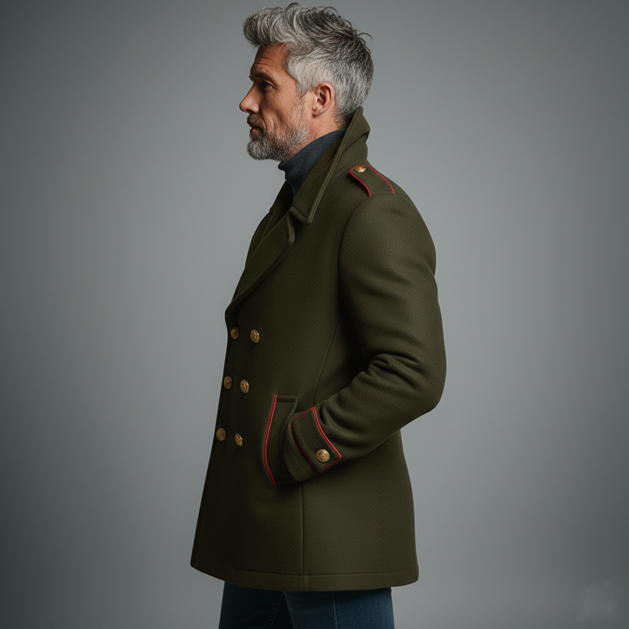 Men's Classic Retro Lapel Double-breasted Faux Wool Coat MTA0320K6K