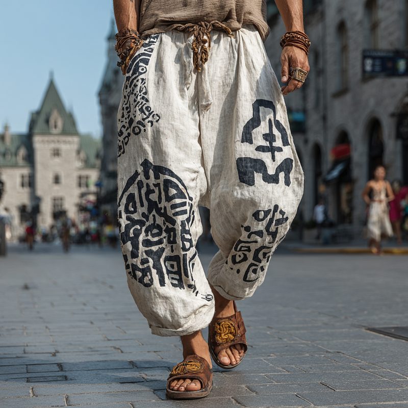 Men's Bohemian Print Loose Pants MTA0412G6X