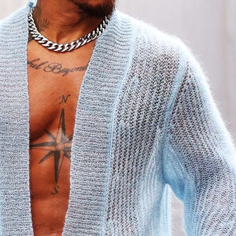 Men's Spring And Autumn Fashion Knitted Buttonless Cardigan MTA1530H7U