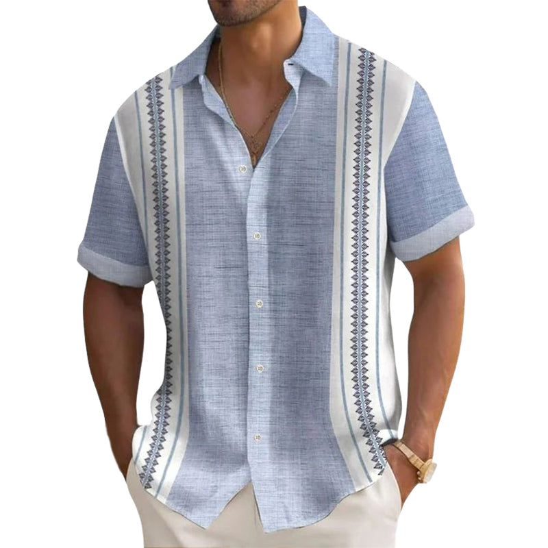 Men's Summer Comfort Printed Casual Short Sleeve Shirt MTA1577E3U