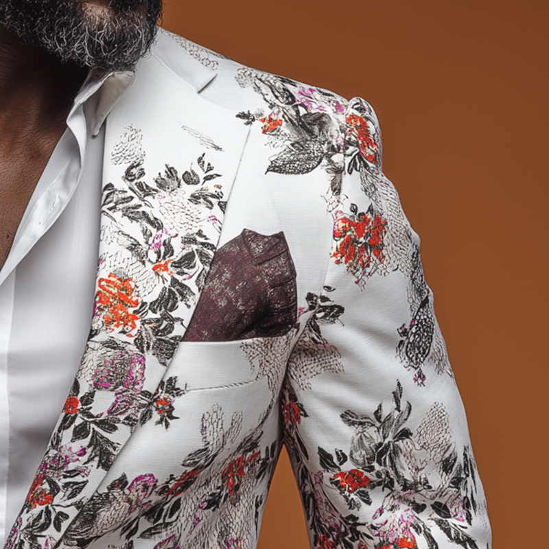 Men's Fashion Printed Polyester Blend Blazer MTA1860H7P