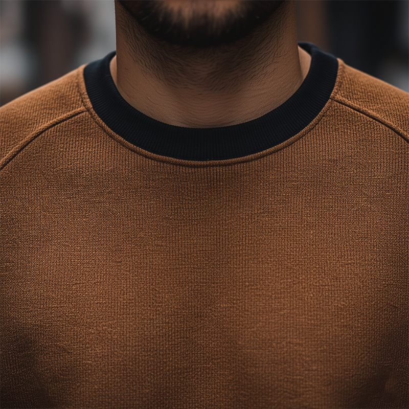 Men's Winter Retro Print Cotton Blend Crew Neck Sweatshirt MTA3075J3P