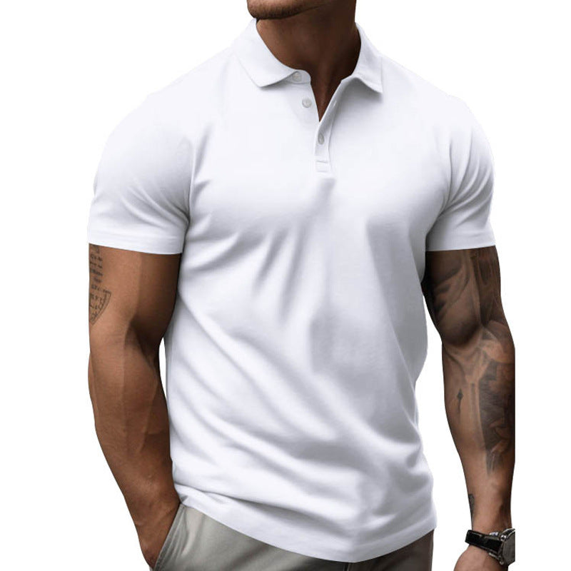 Polo décontracté à manches courtes et revers slim pour hommes 22236281Z