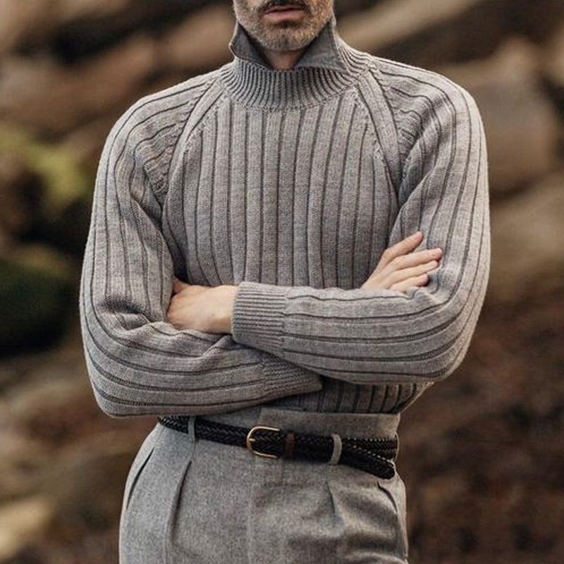 Men's Classic Crew Neck Striped Pullover Sweater MTA1034J1U