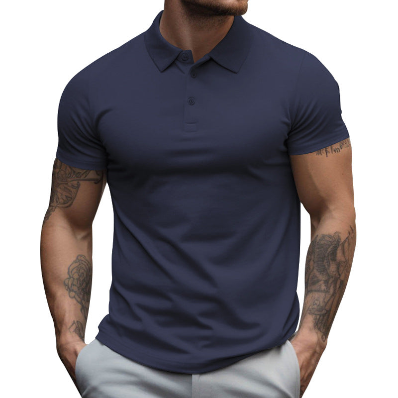 Polo décontracté à manches courtes et revers slim pour hommes 22236281Z