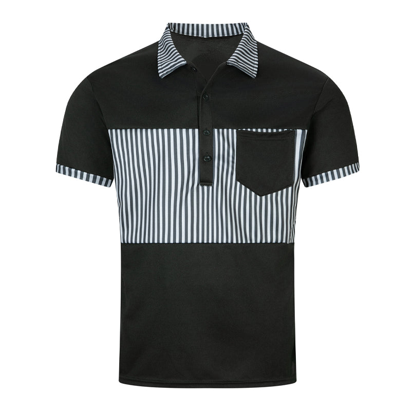 Men's Stripe Print Short Sleeve Polo Shirt 18376021X