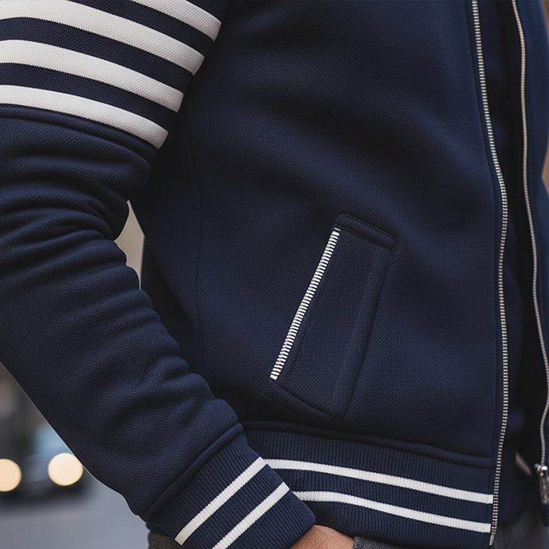 Men's Vintage Simple Cotton Blend Zip-up Jacket MTA1743L8P