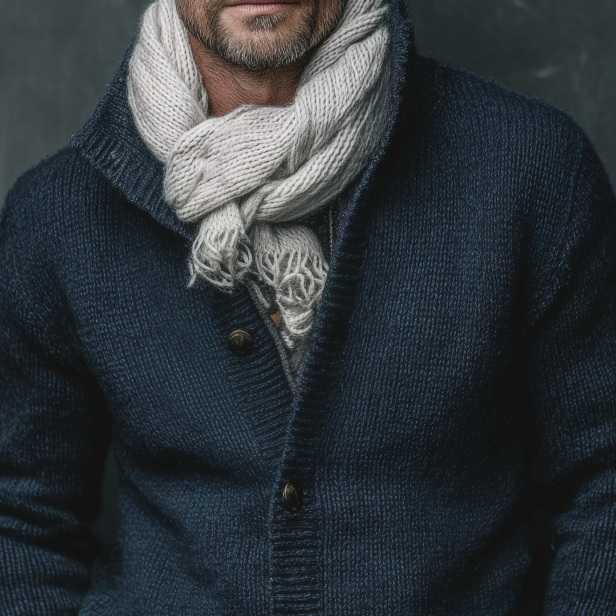 Men's Classic Casual Stand Collar Button Slim Fit Knitted Cardigan MTA1834I5K