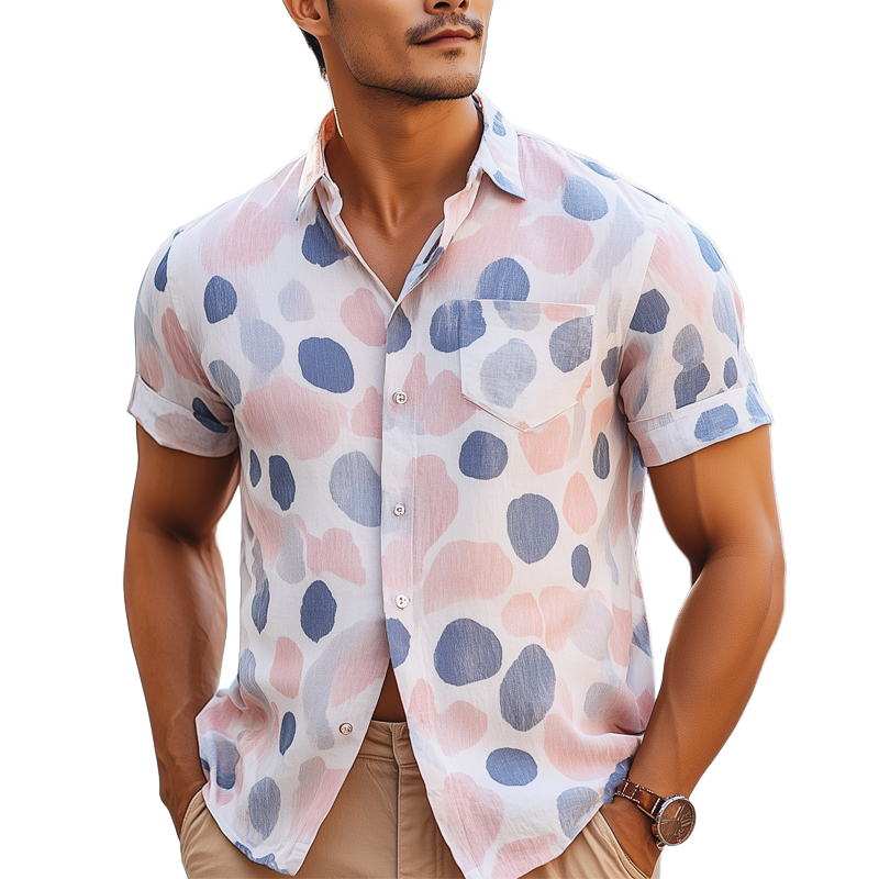 Men's Summer Fashion Casual Printed Short Sleeve Shirt MTA0102G8U