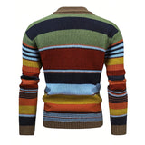 Men's Colorblock Lapel Sweater Jacket 02918584X