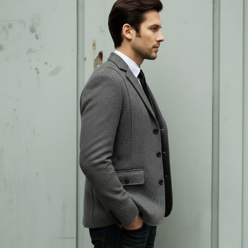 Men's Business Three-button Slim-fit Wool-blend Single-vent Blazer MTA2028L7U