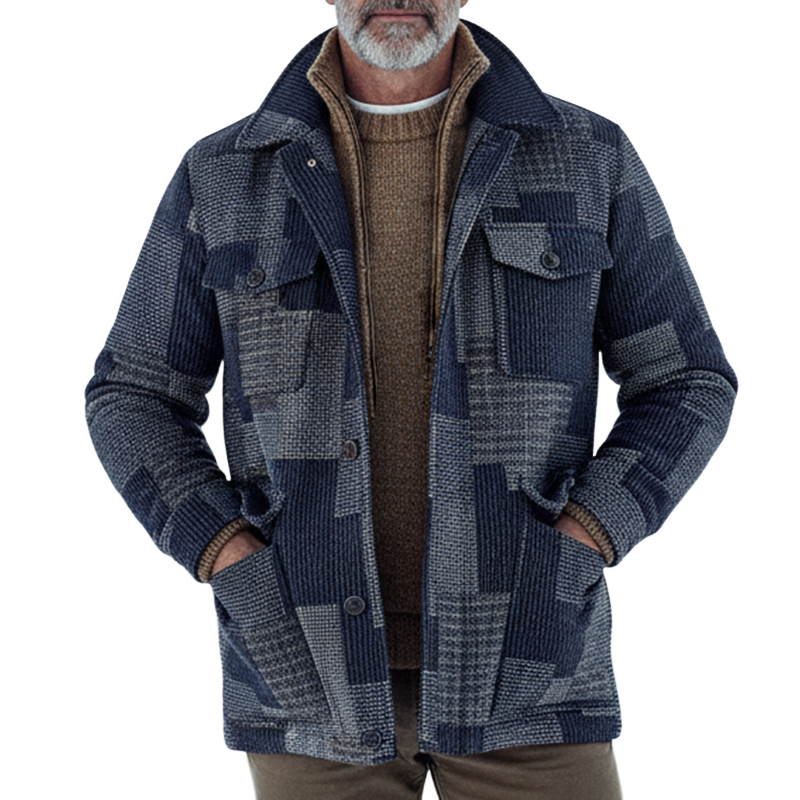 Men's Retro Casual Striped Lapel Hunting Jacket MTA2572I2TO