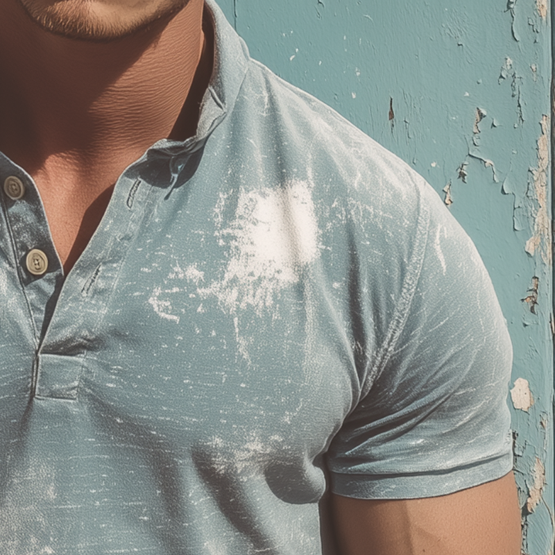 Men's Summer Distressed Printed Cotton Blended Short Sleeve Polo Shirt MTA1628G6P