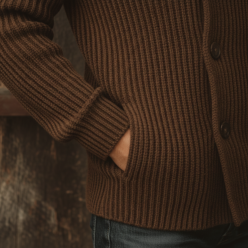 Men's Winter Fashion Double-breasted Cotton Knitted Casual Cardigan MTA2240J3P