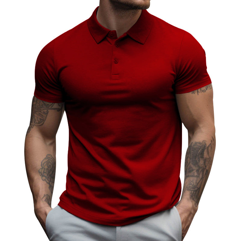 Polo décontracté à manches courtes et revers slim pour hommes 22236281Z