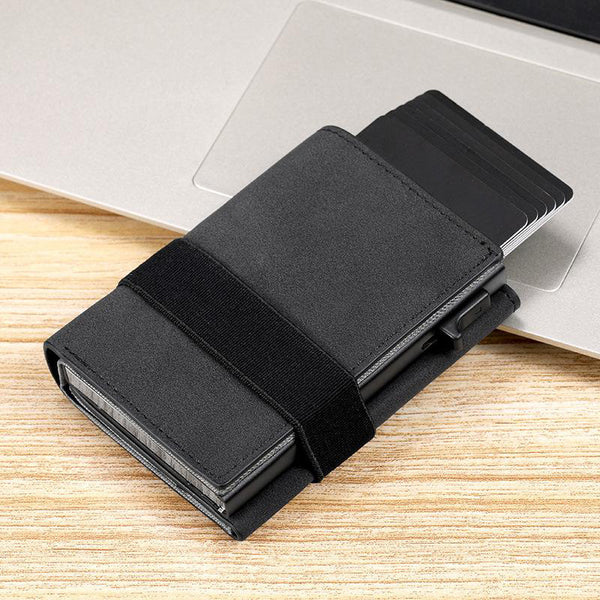 Men's Plain Leather Innovative Design Short Multi-Card Wallet 15345614U