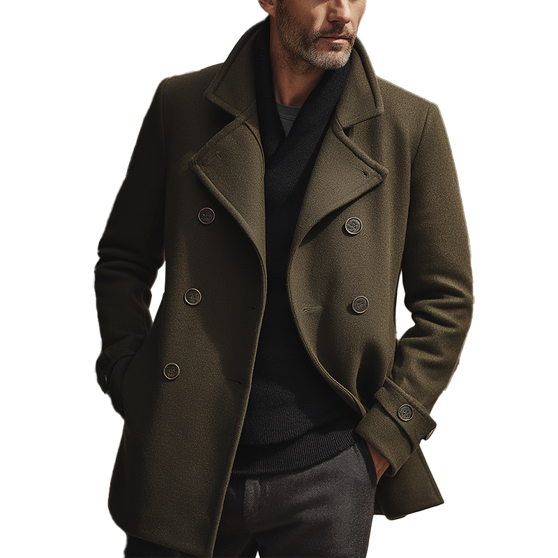 Men's Elegant Vintage Faux Woolen Coat Jacket MTA0265I0P