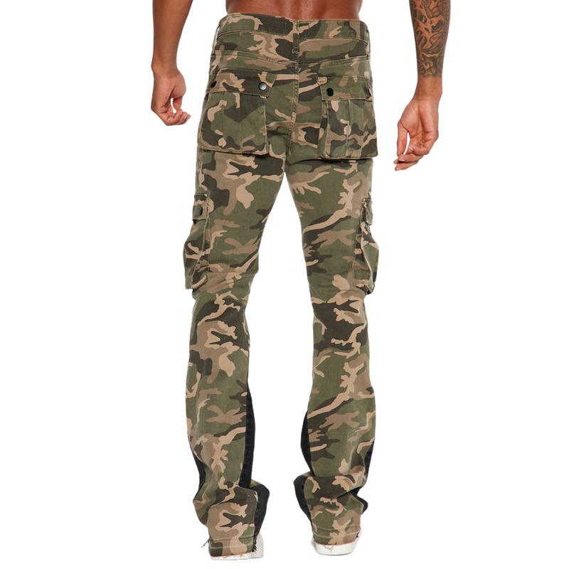 Menn, fritids-, allsidig multi-lomme, distressed Camouflage Cargo-bukser 63787992F