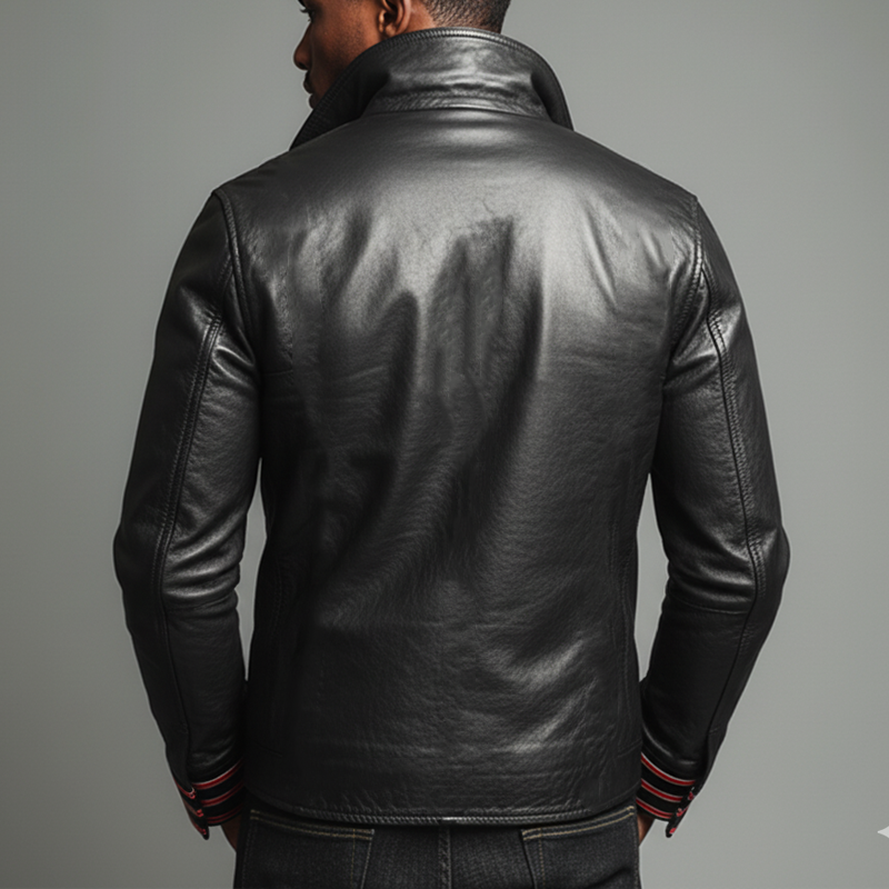 Men's Urban PU Leather Slim Fit Button Jacket MTA1206K2U