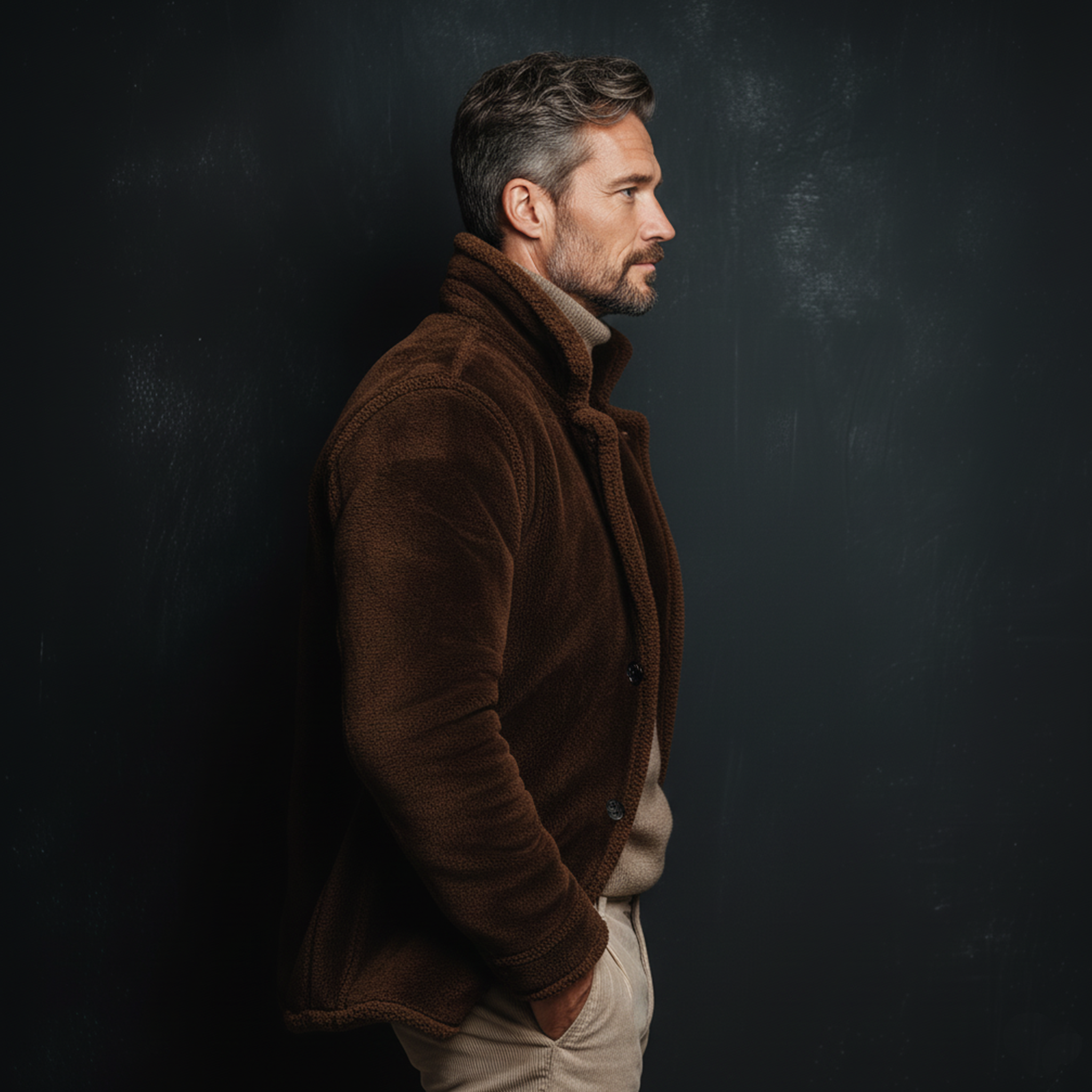 Men's Classic Casual Lapel Teddy Fleece Coat MTA0134K6K