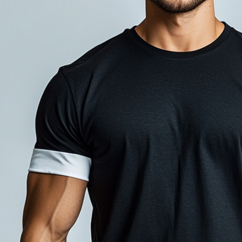 Men's Retro Casual Stitching Round Neck Short Sleeve T-Shirt 36298411TO