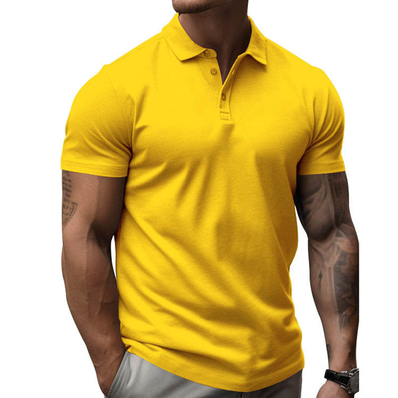 Polo décontracté à manches courtes et revers slim pour hommes 22236281Z