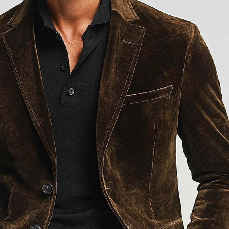 Men's Retro Velvet Slim Lapel Blazer MTA1553I8X