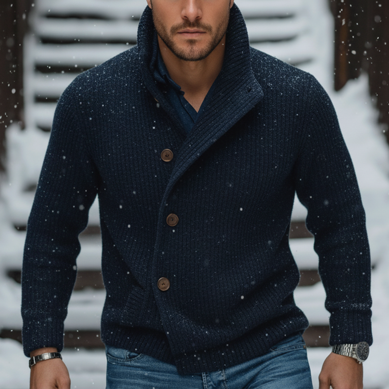 Men's Winter Vintage Cotton Knit Button-up Cardigan MTA2870K8P