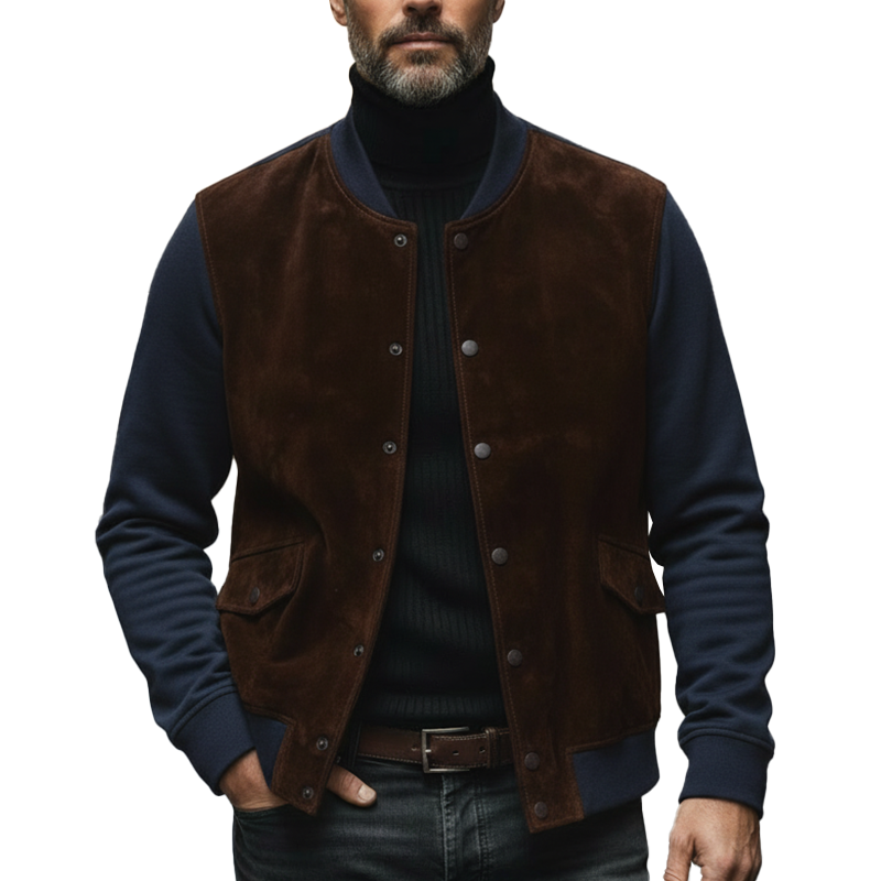 Men's Winter Vintage Faux Suede Cotton Blend Button-up Jacket MTA1734L1P