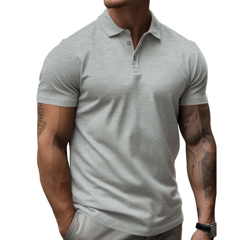 Polo décontracté à manches courtes et revers slim pour hommes 22236281Z