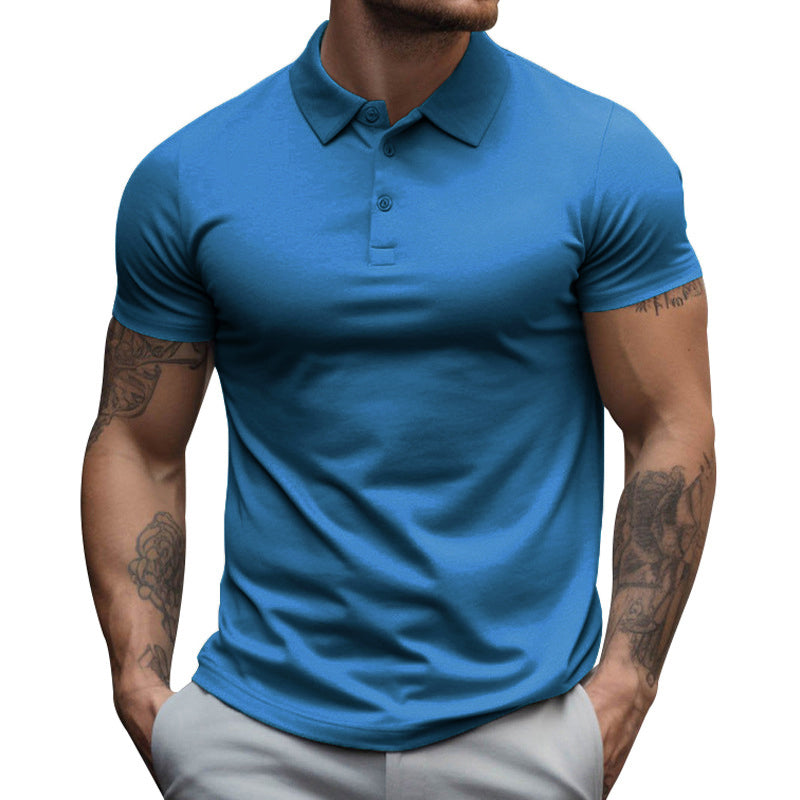 Polo décontracté à manches courtes et revers slim pour hommes 22236281Z