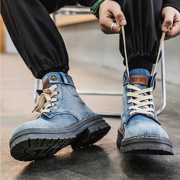 MEN'S TRENDY DENIM STYLE HIGH-TOP BOOTS MTA1880G8I