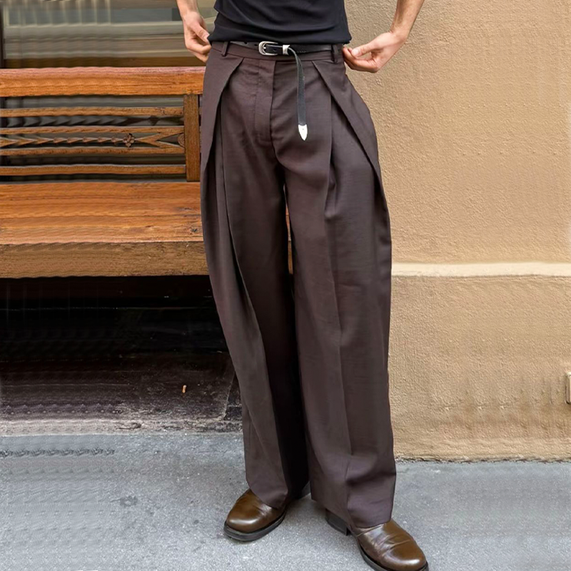 Men's Cotton 3D Pleated Loose Drape Pants MTA0517H2U