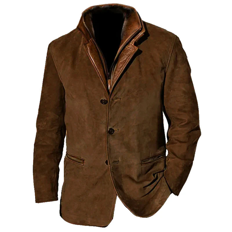 【Envío en 24 horas】Chaqueta de piel de ante vintage de otoño para hombre 83271229YJ