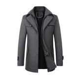 Men's Classic Casual Lapel Multi-pocket Wool Coat 18604143K