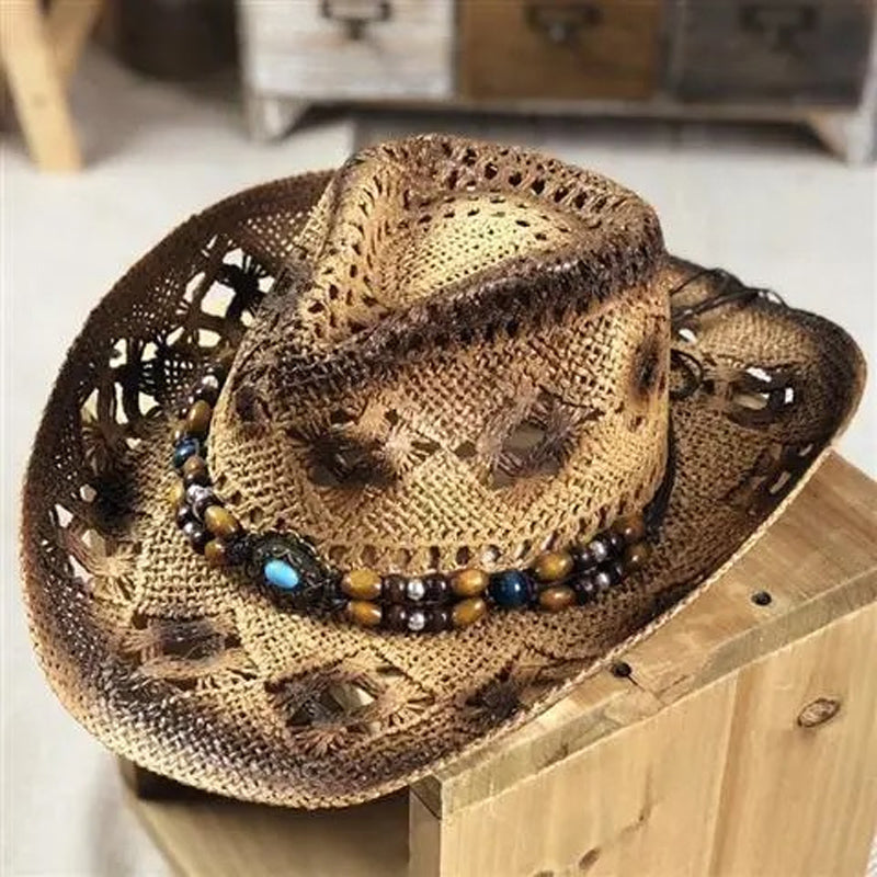 Men's Western Cowboy Casual Wide Brim Sun Hat 20896227U