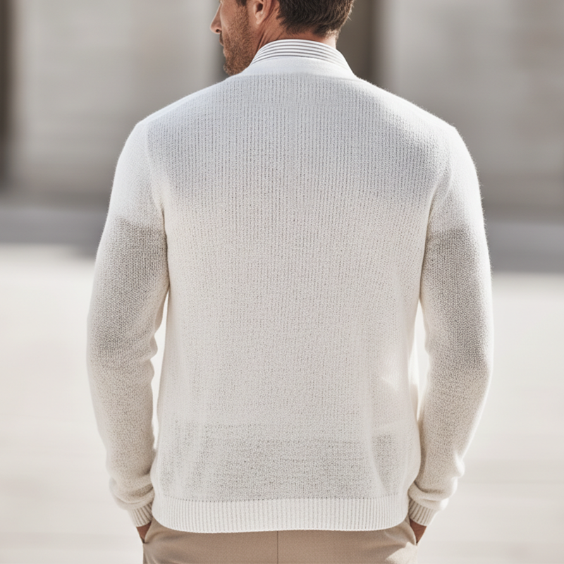 Men's Lightweight Minimalist Solid Color Buttonless Knit Cardigan MTZ1649A7U