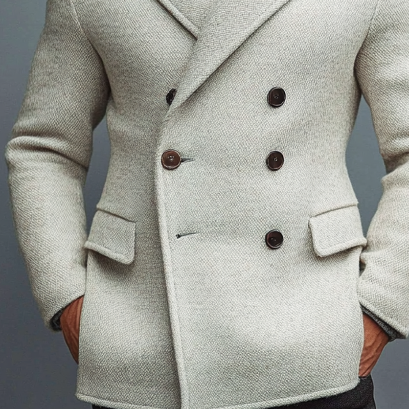 Men's Solid Color Faux Wool Blend Blazer MTA0944I3X