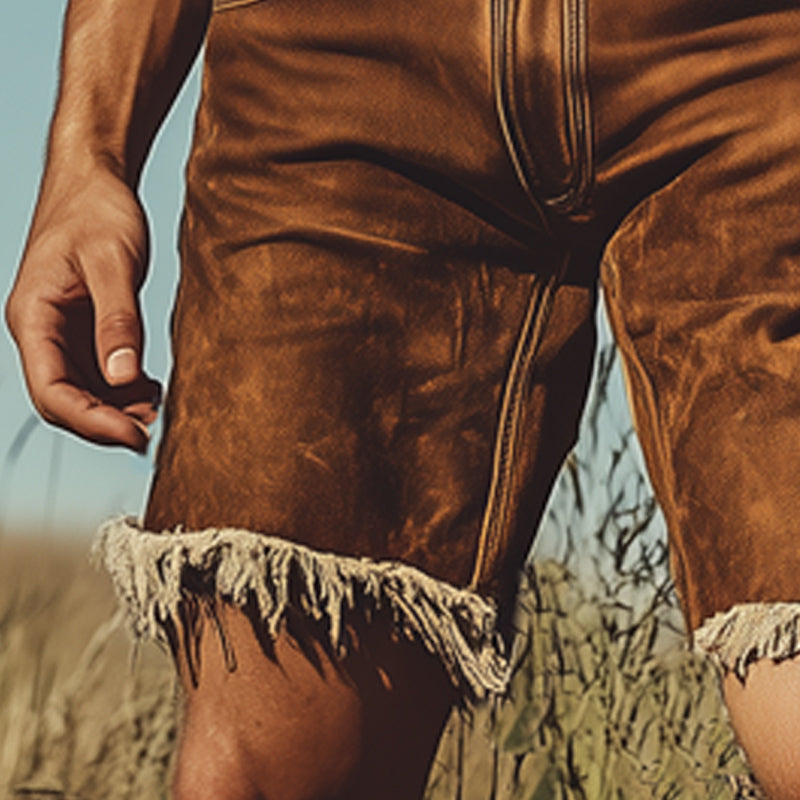 Men's Summer Vintage Raw Edge Denim Shorts MTA1567E3U