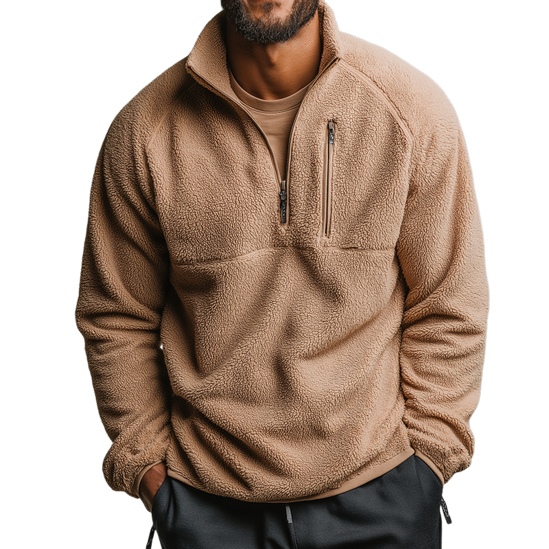 Men's Retro Casual Warm Polar Fleece Zipper Sweatshirt MTA1592I3TO