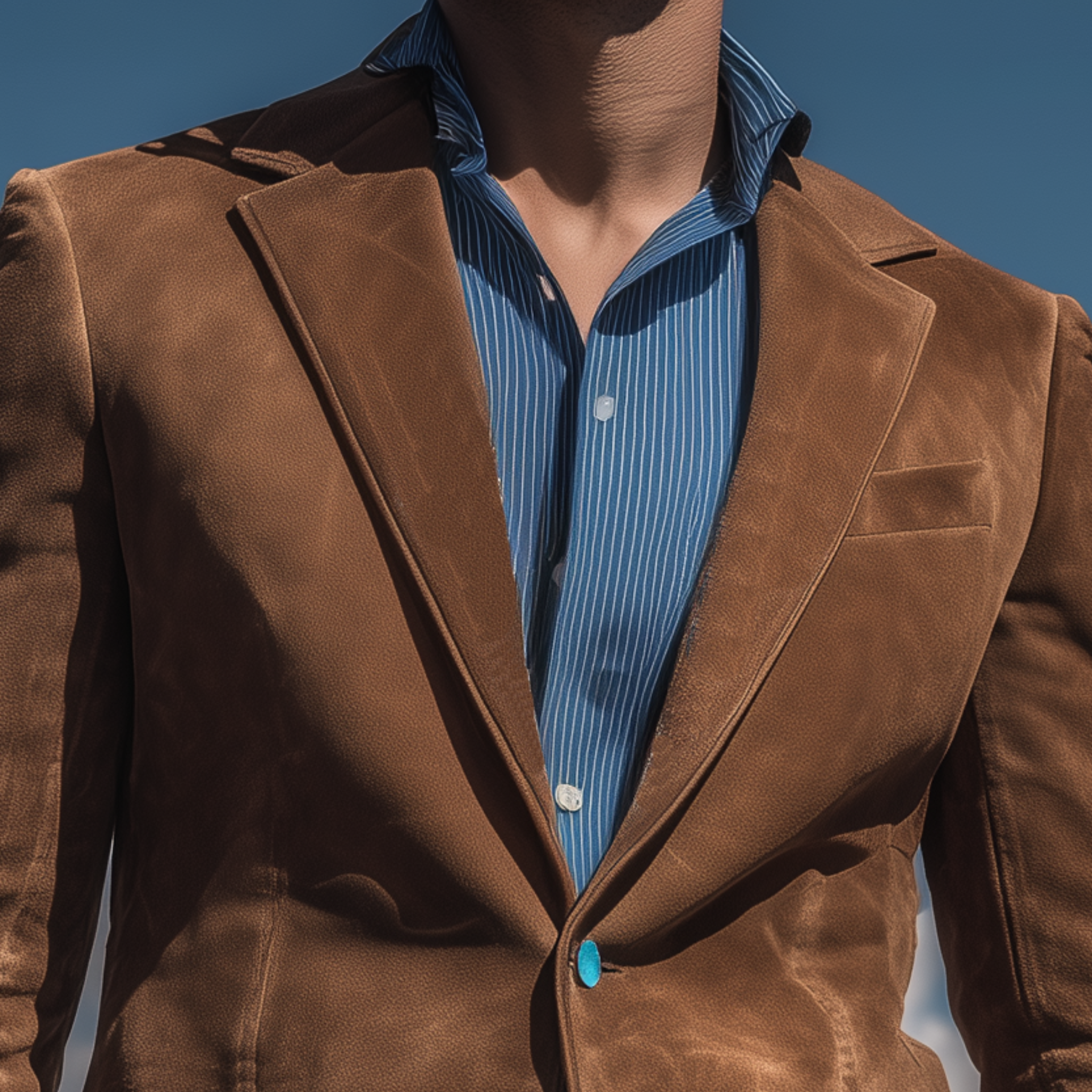 Men's Classic American Retro Western Embroidered Suede Single-breasted Blazer MTA1917H8K