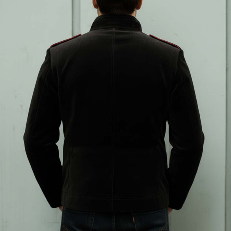 Men's Urban Velvet Stand Collar Zipper Color Block Slim Fit Jacket MTA1850L4U