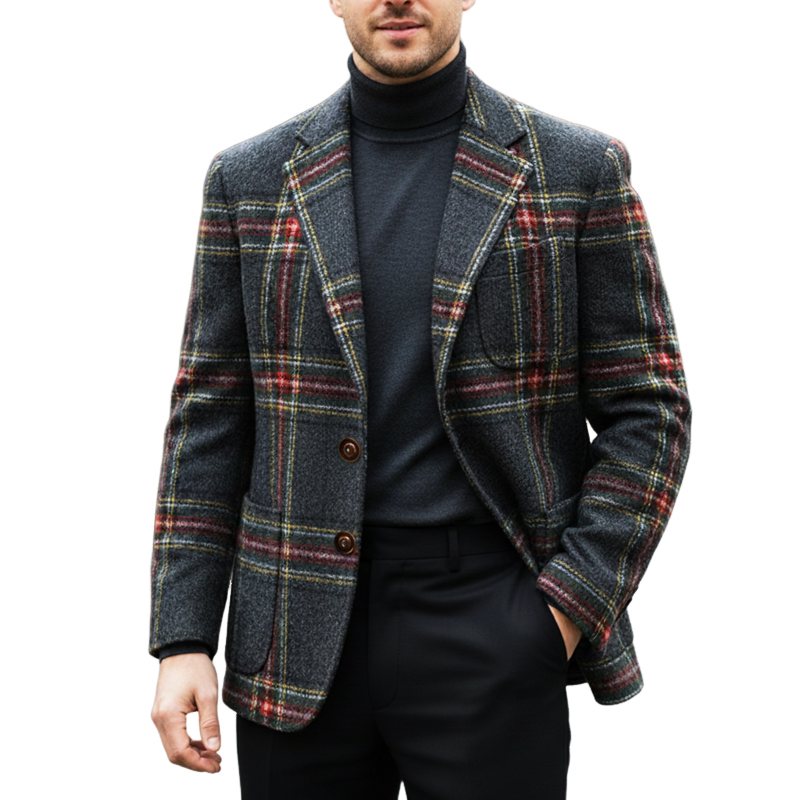 Men's Classic Vintage Check Two-Button Blazer MTA2674I0U
