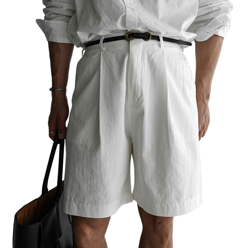 Men's Fashion Solid Color Straight Suit Shorts MTA1691E8Z