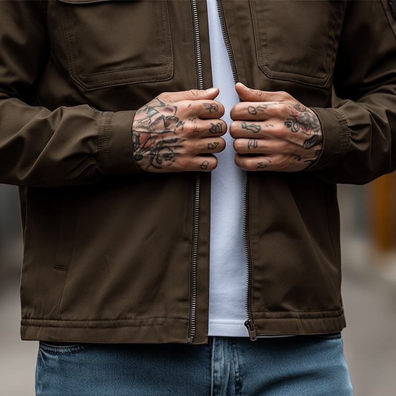 Men's Winter Retro Windproof Multi-Pocket Zipper Jacket MTA1587K9P