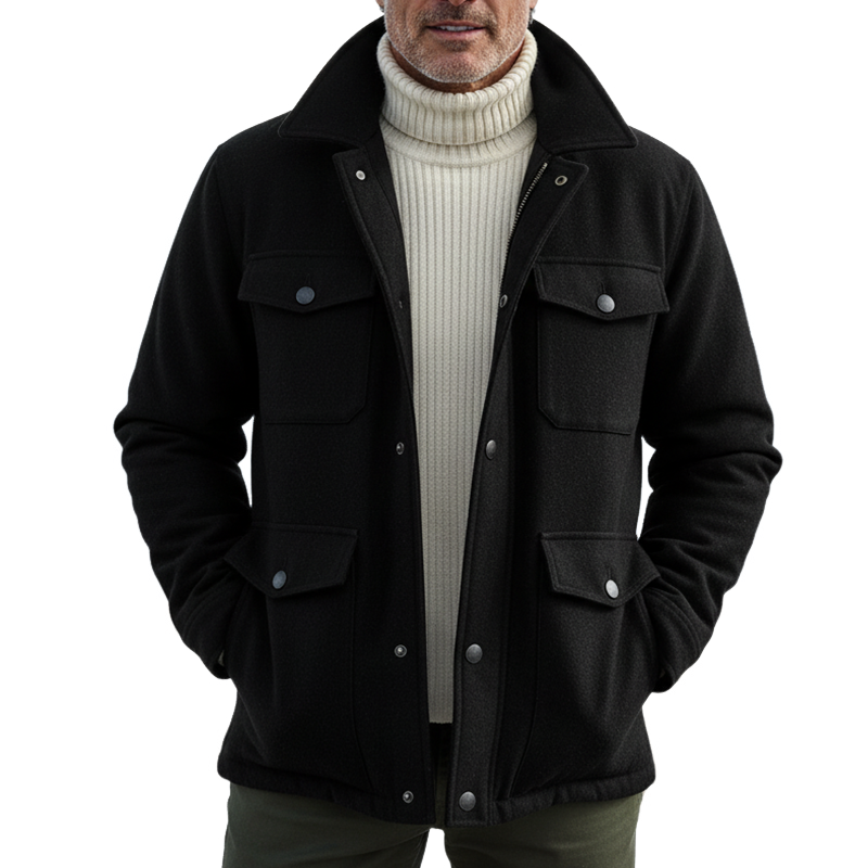Men's Vintage Casual Multi-Pocket Zipper Lapel Hunting Jacket MTA2565I7TO