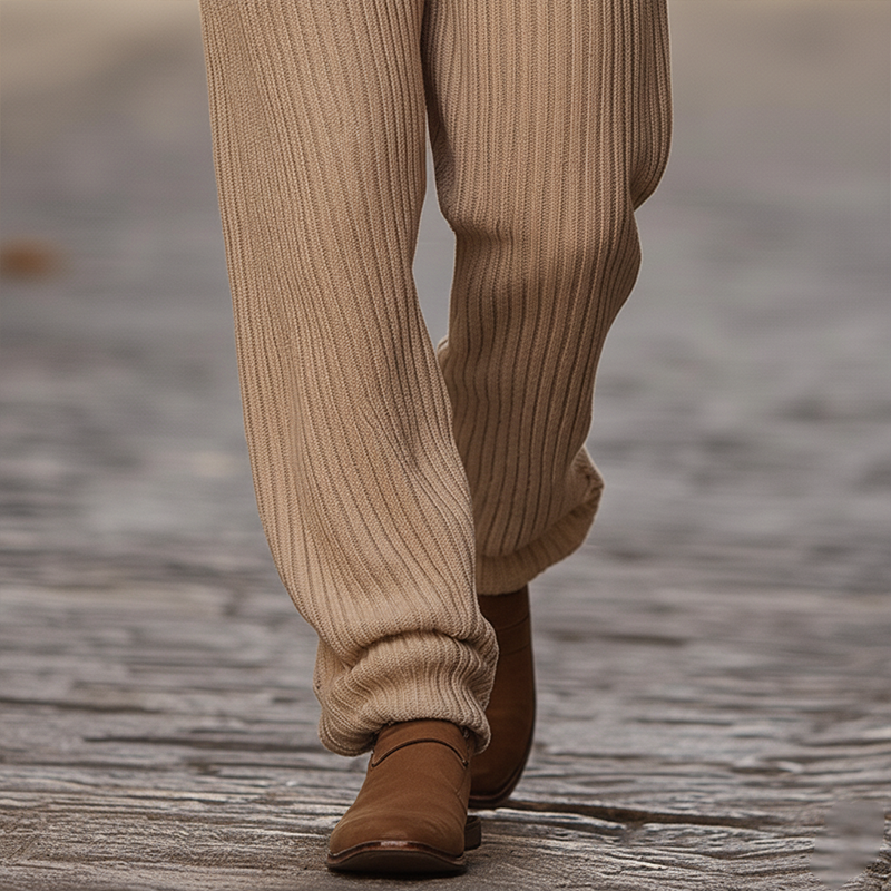 Men's Winter Fashionable Simple Cotton Yarn Knitted Loose Casual Pants MTA0130K4P