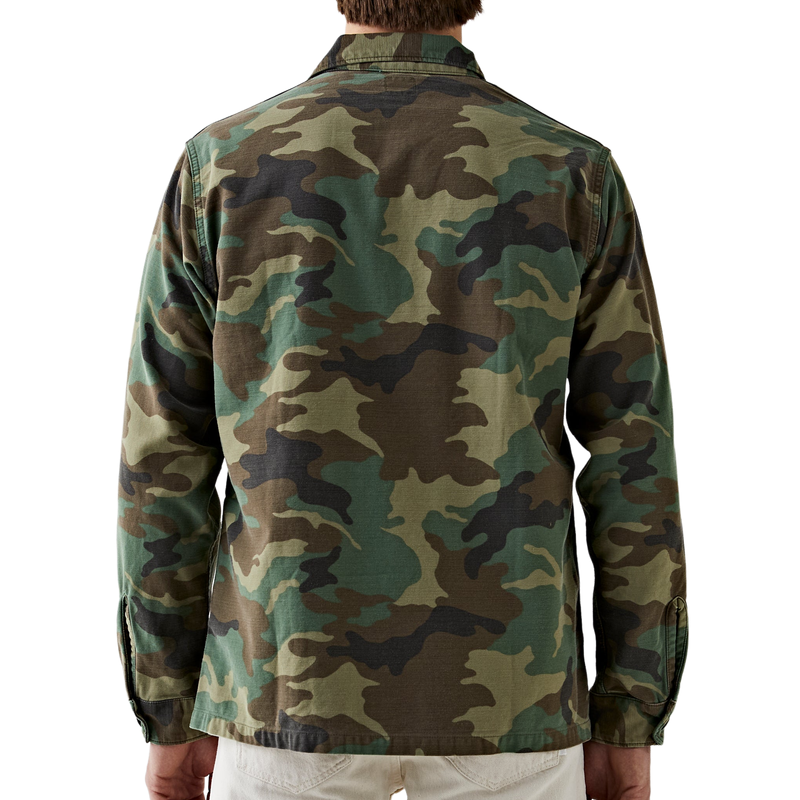 Men's Casual Versatile Camouflage Lapel Long Sleeve Shirt 64115117F