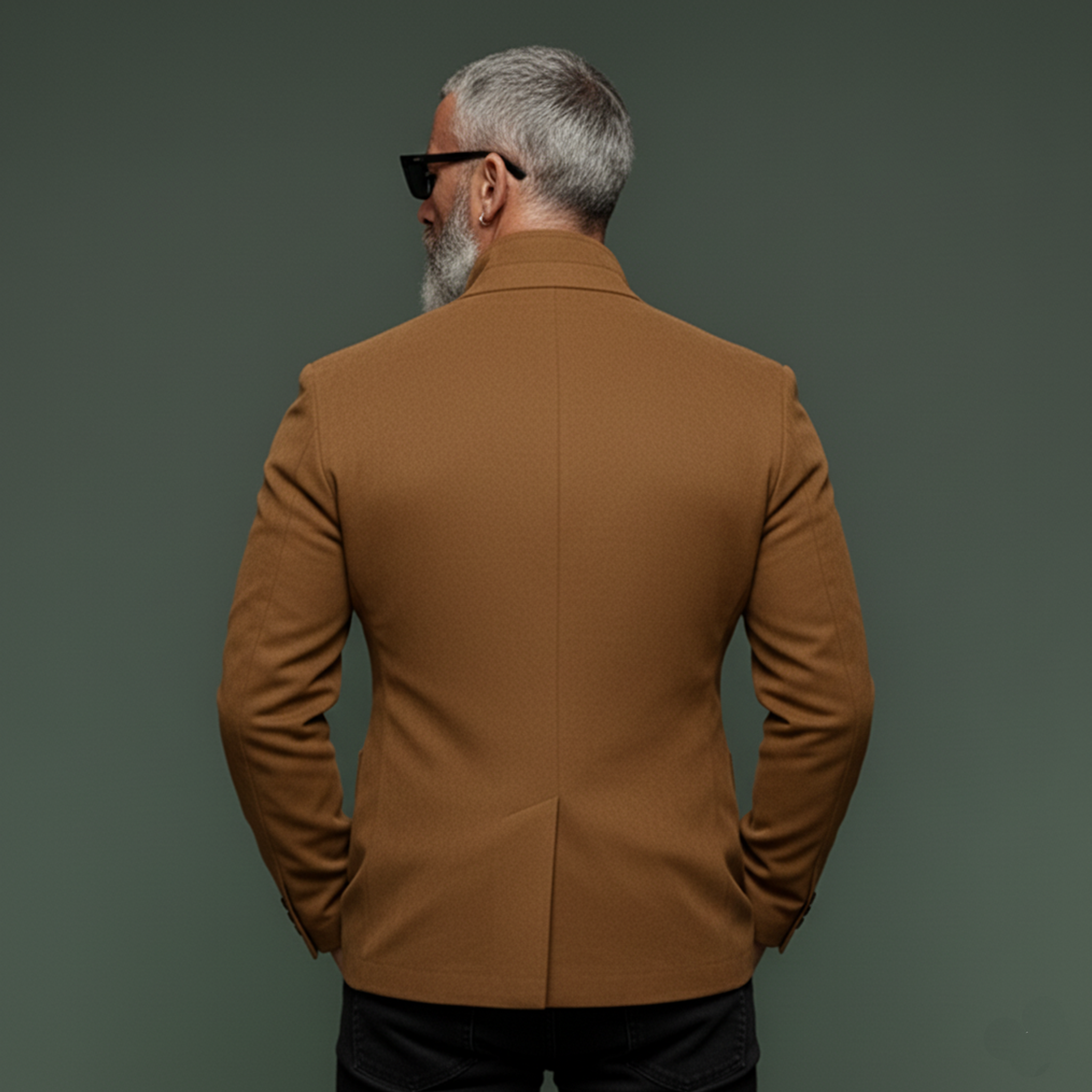 Men's Classic Retro Embroidered Faux Suede Slim-fit Blazer MTA1098K0K